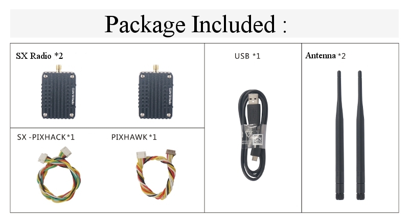 CUAV SX Radio 1mW-1W Switched 900MHz Wireless Data Transmission Module TX RX For PIXHACK PIXHAWK