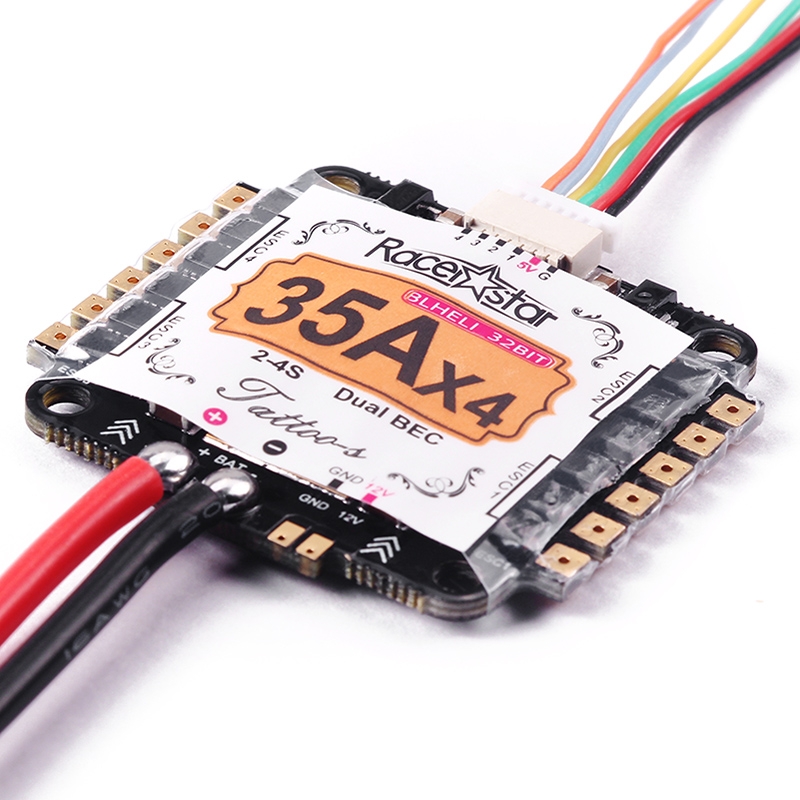 Racerstar Tatto_S 35A 4 In 1 2-4S ST/ARM Blheli_32 Dshot1200 Ready Dual BEC FPV Racing ESC