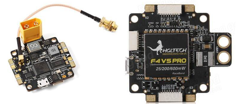 HGLRC F4 V5PRO Flight Controller 5.8G 40CH 0/25/200/600mW Switchable FPV Transmitte w/ 5V BEC OSD PDB